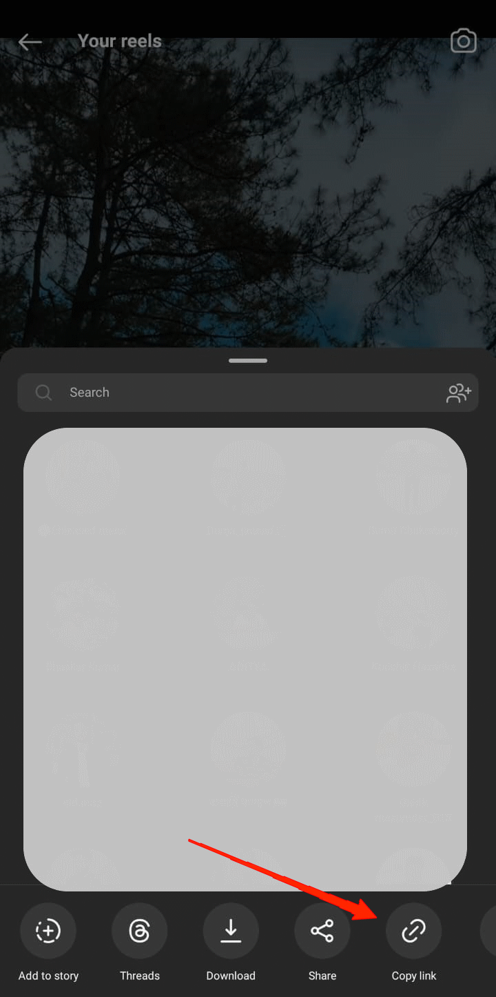 Na lista de opções, clique em 'Copiar Link'