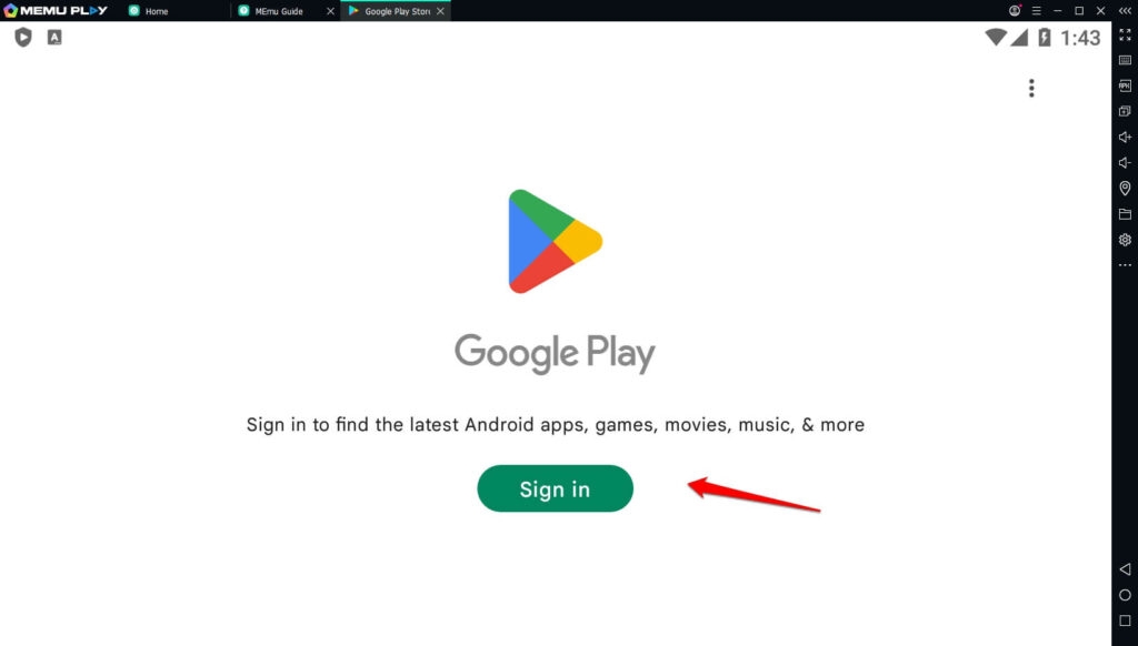 GoogleにサインインするMEmu Play - InShot for PC