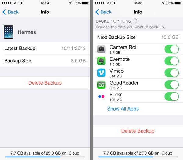 Alte iCloud-Backups löschen