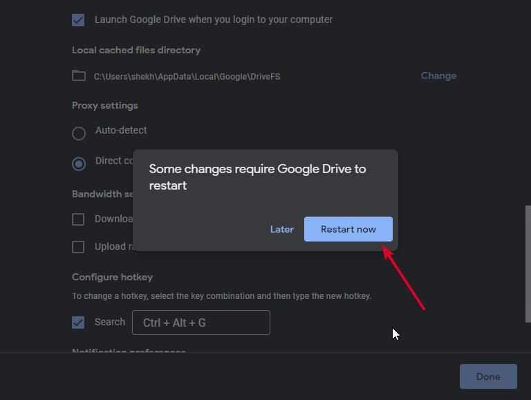 Reiniciar PC do Google Drive - Erro ‘Não é possível iniciar o Drive para Desktop’