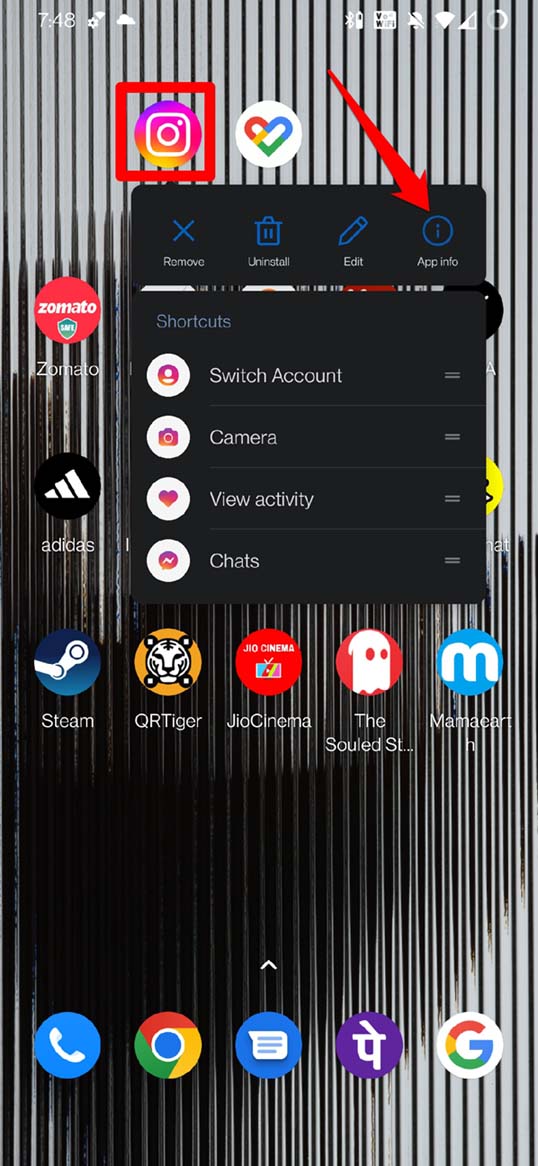 Информация о приложении Instagram Android