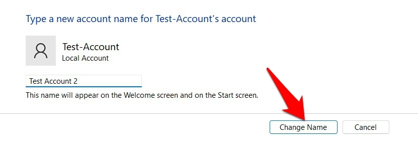 inserisci nuovo nome account