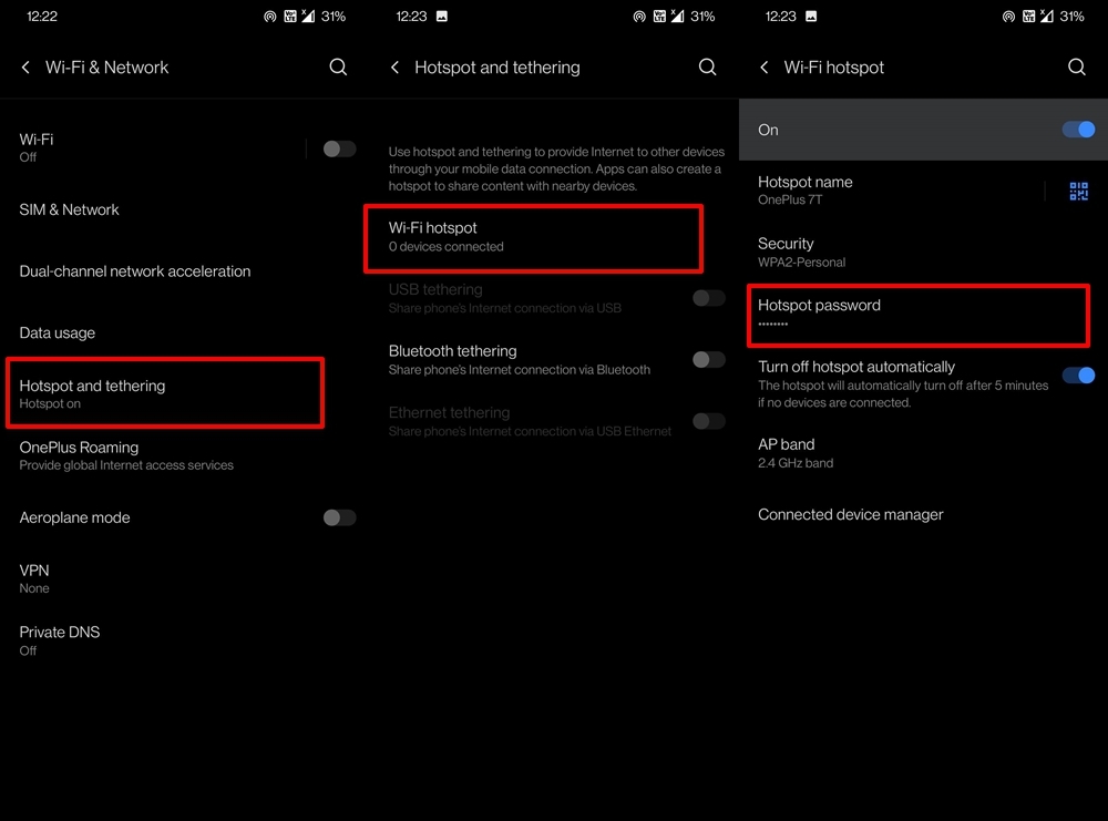 Verificar Contraseña del Hotspot