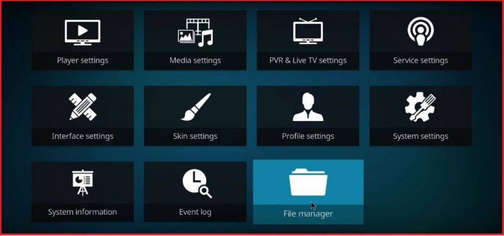 Klicken Sie auf Einstellungen & öffnen Sie den Dateimanager