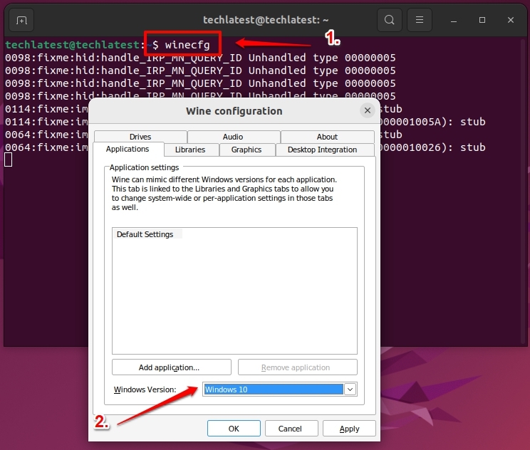Configurer Wine pour Windows 10 - iTunes sur Ubuntu