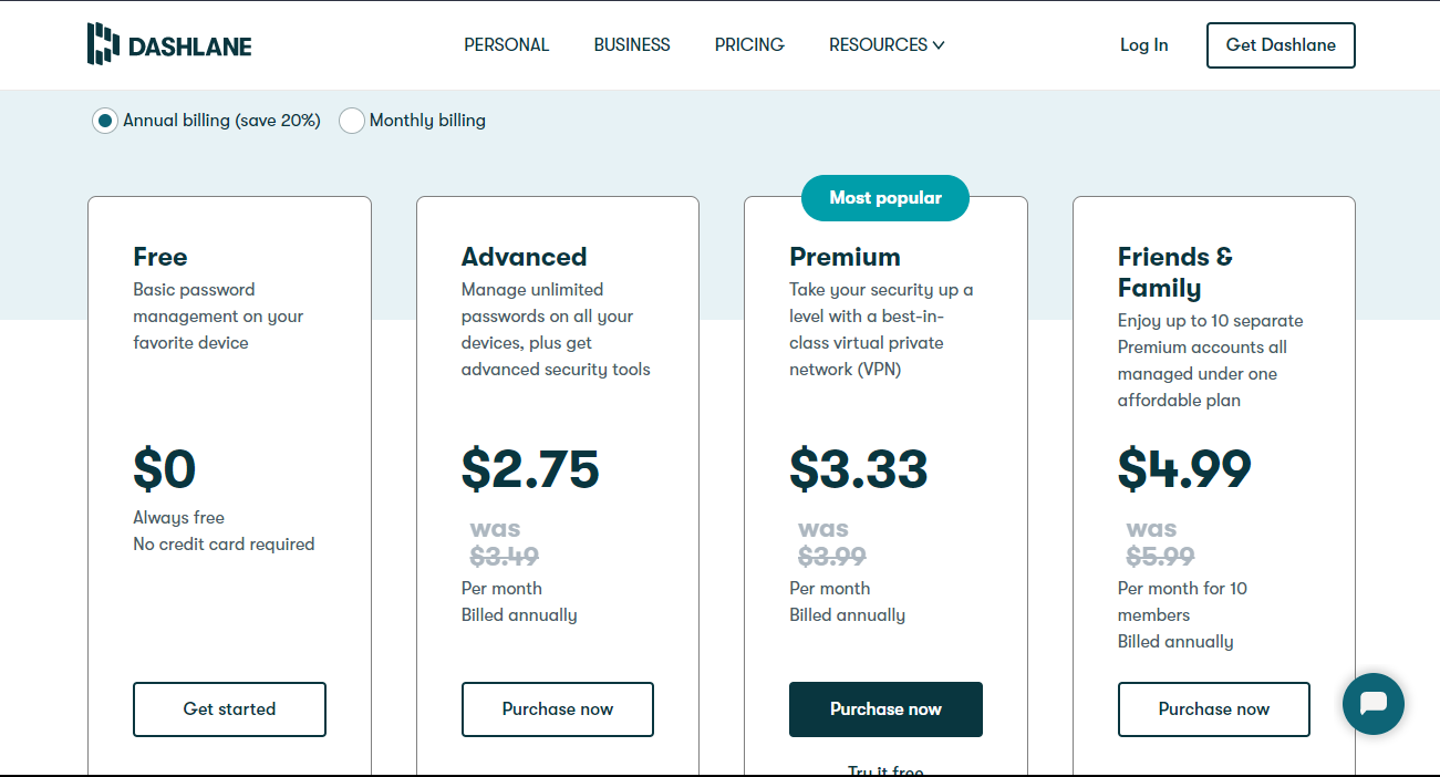 Piani e Prezzi - Recensione di Dashlane