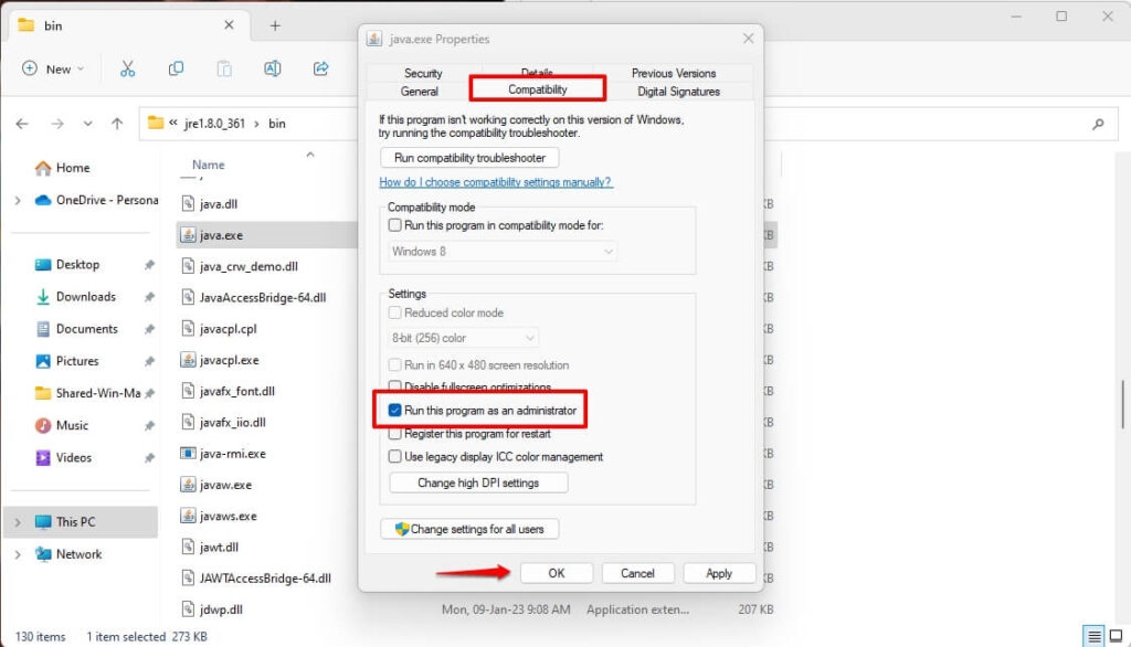 Запустить JAVE exe как администратор - Не удалось создать виртуальную машину Java