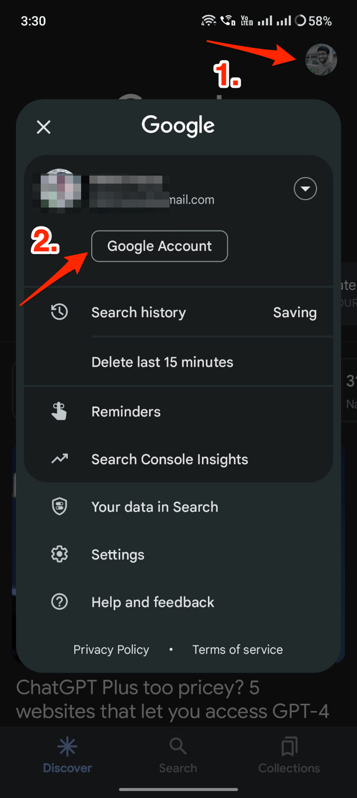 Apri Account Google