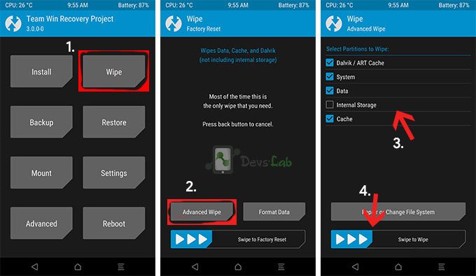 Wipe Data TWRP