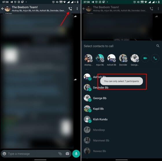 WhatsApp Group Calls