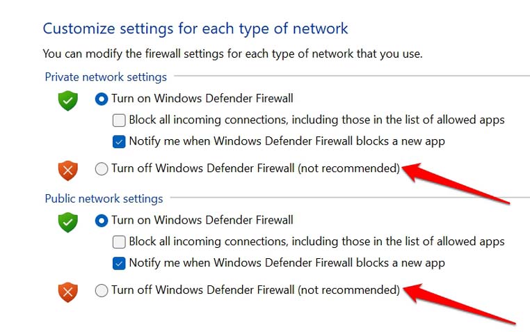 disabilita firewall in Windows 11
