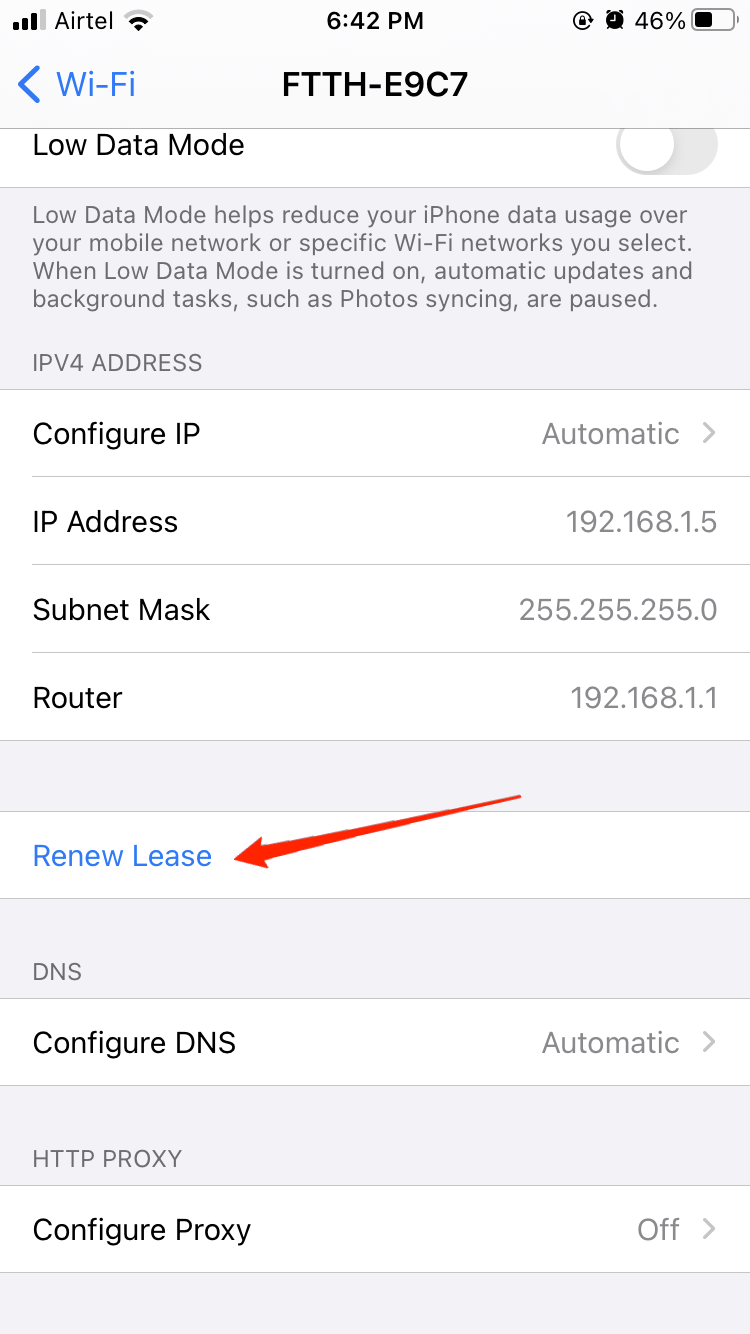 renouveler bail wifi iphone