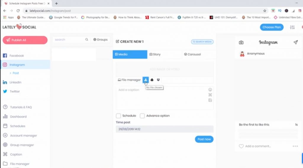 Upload Instagram Video from PC