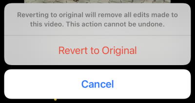 reverter vídeos editados no iphone