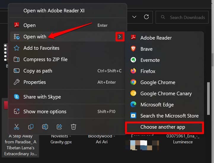 imposta app per aprire file PDF su Windows