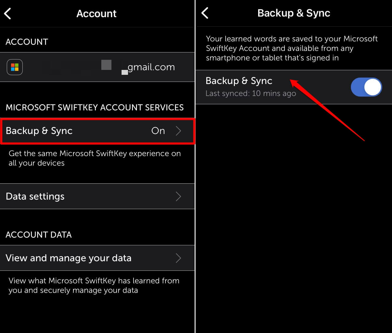abilitare la sincronizzazione degli appunti nell'app Swiftkey