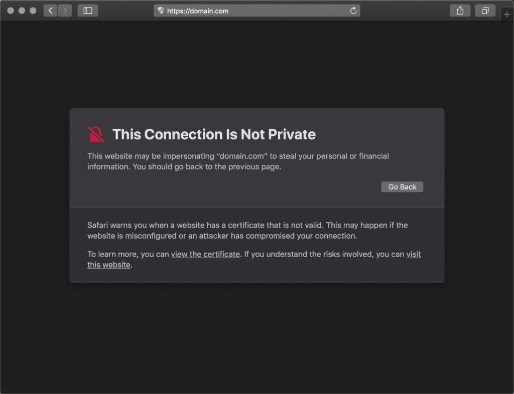 Wie man „Diese Verbindung ist nicht privat“ in Safari behebt?