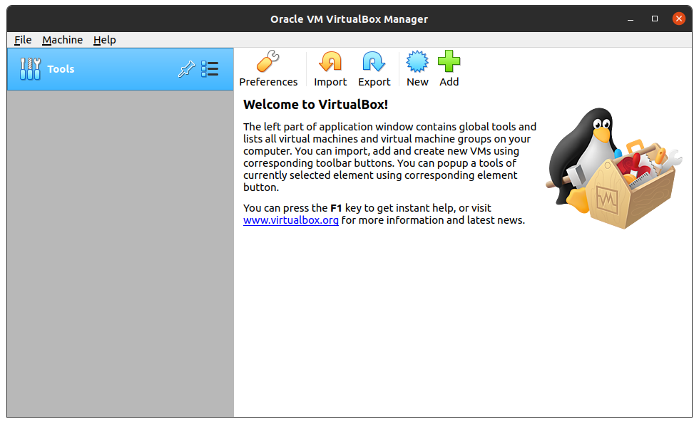 Ouvrez Virtualbox à partir du raccourci et cliquez sur ouvrir