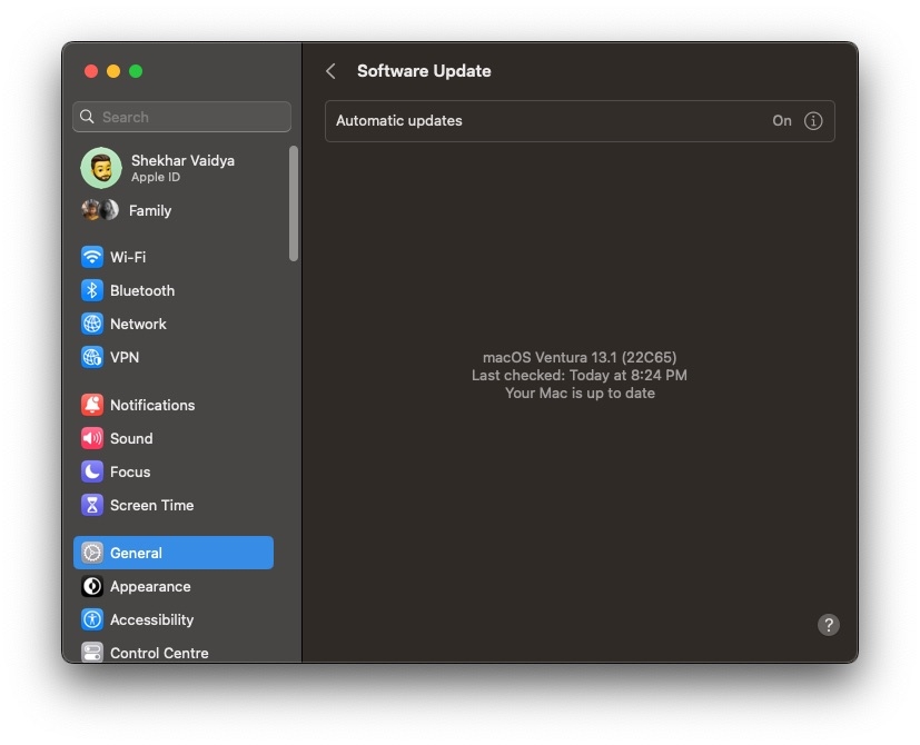 macOSを更新 - Macの自己割り当てIPアドレスエラー