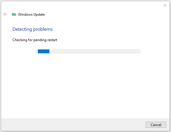 Windows Updateトラブルシューティングツールを使用 - 問題を検出中