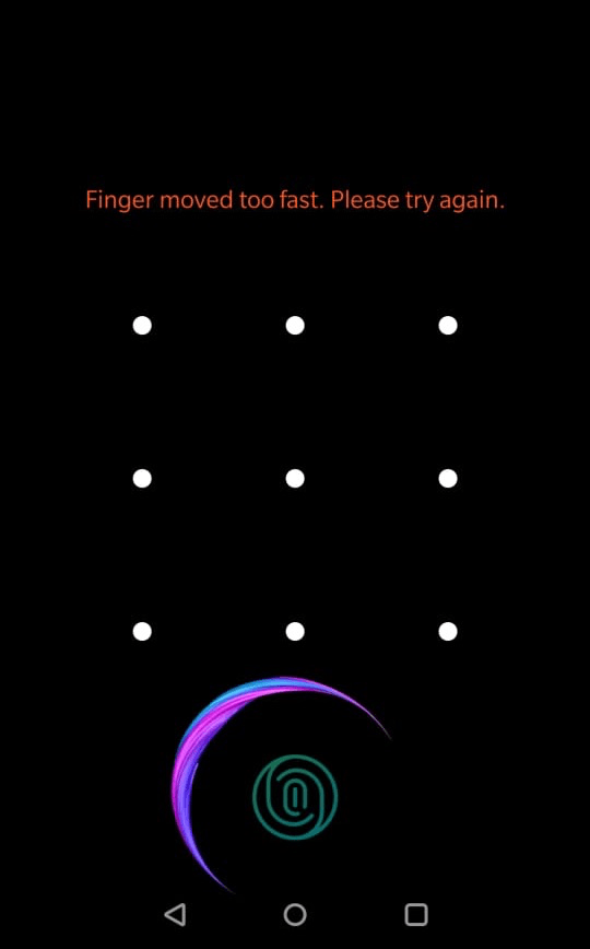Errore Impronta Mossa Velocemente OnePlus