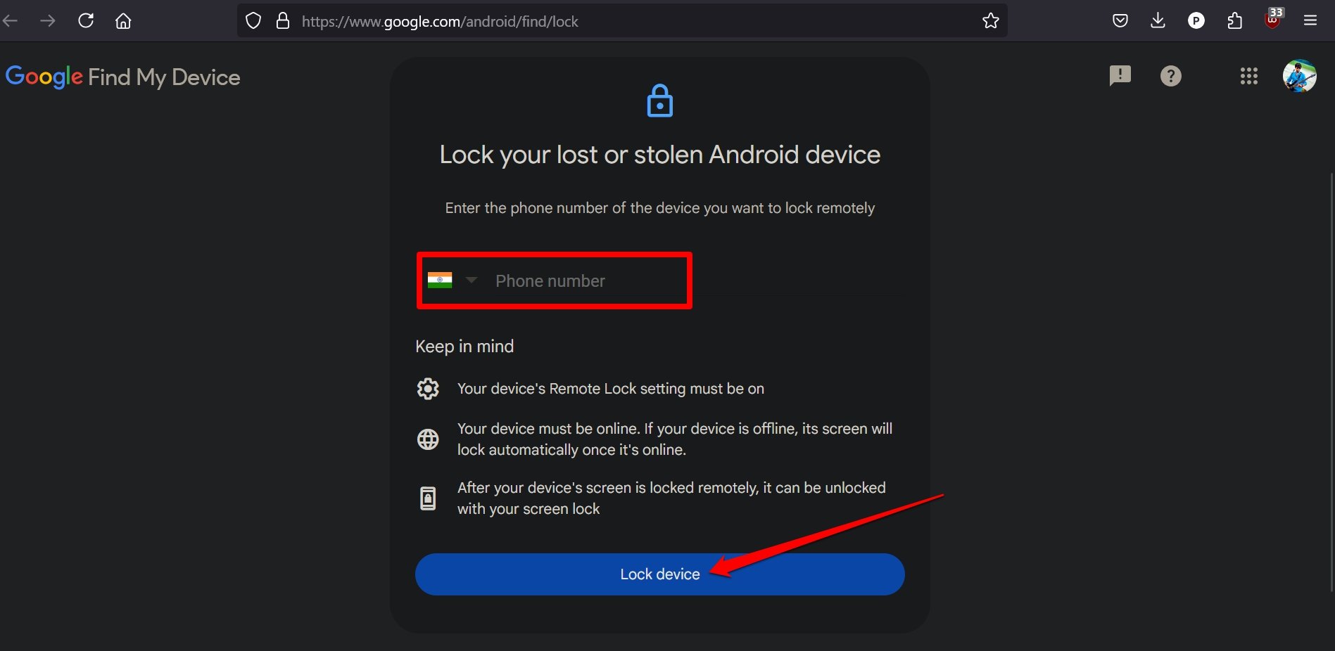como bloquear o telefone Android remotamente