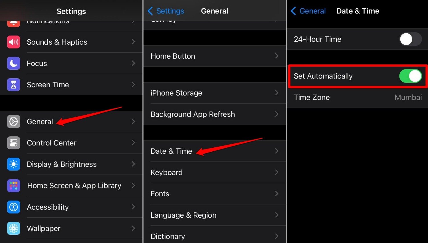 régler l'heure automatique sur iOS