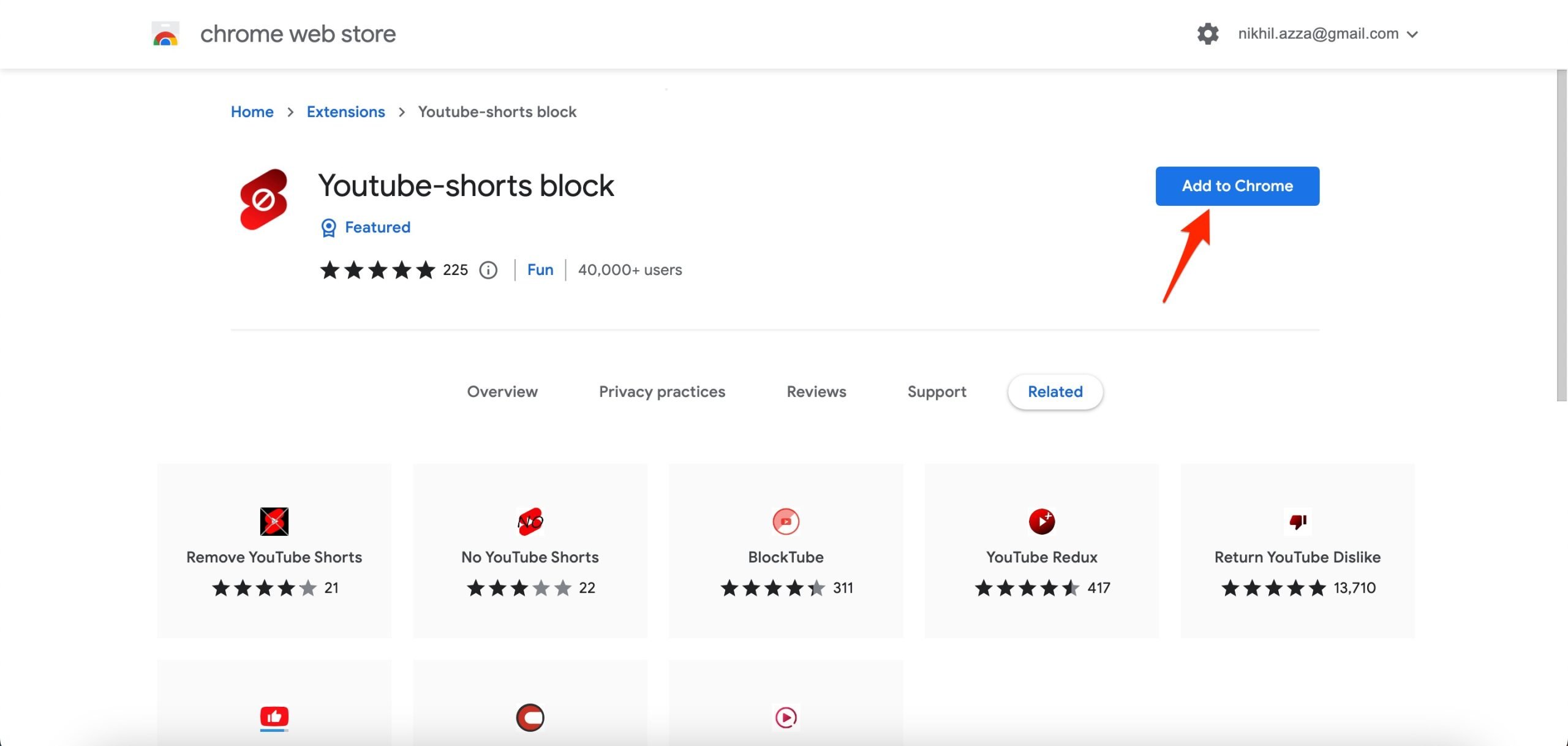 ChromeにYouTubeショートを追加