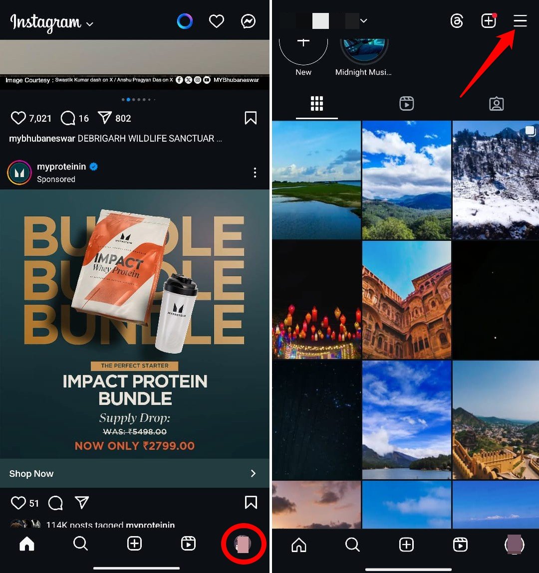 Zugriff auf das Instagram-Profil