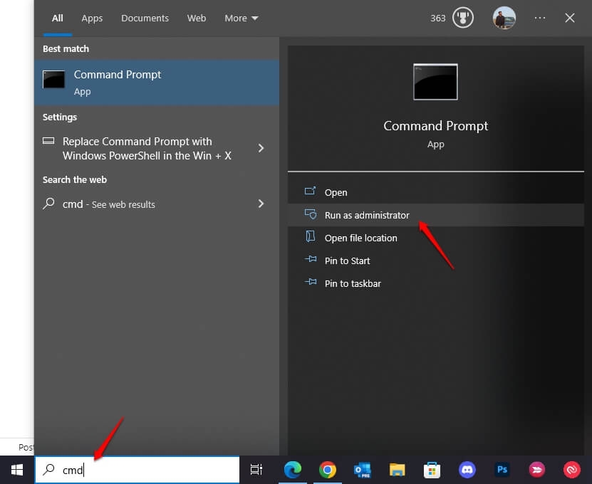 CMD as an Admin - Windows Update Error Code 0xc1900223