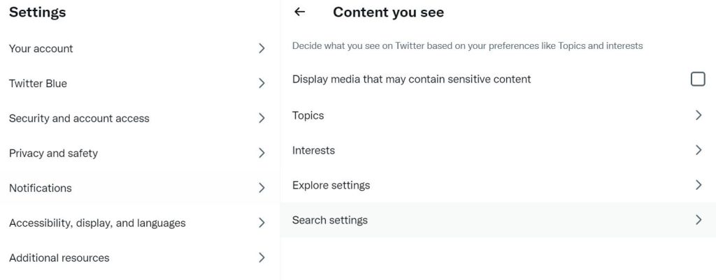 Cómo ver contenido sensible en Twitter