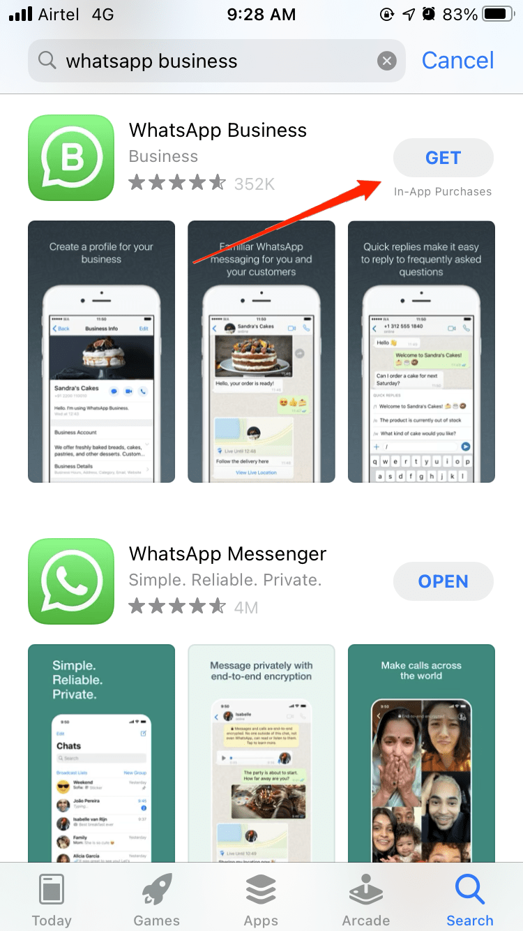 whatsapp business iphone 14