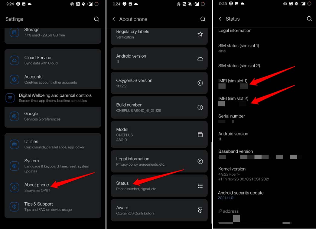 cómo verificar el número IMEI en Android
