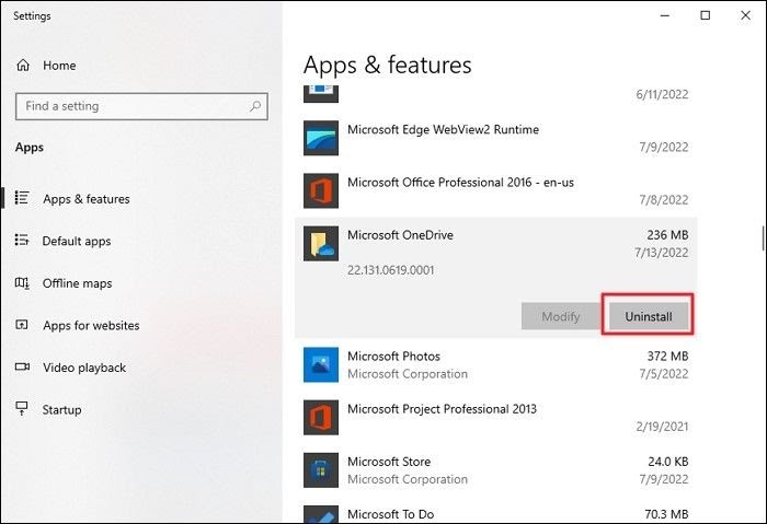 OneDriveをアンインストール - Microsoft OneDriveのエラー0x8007016a