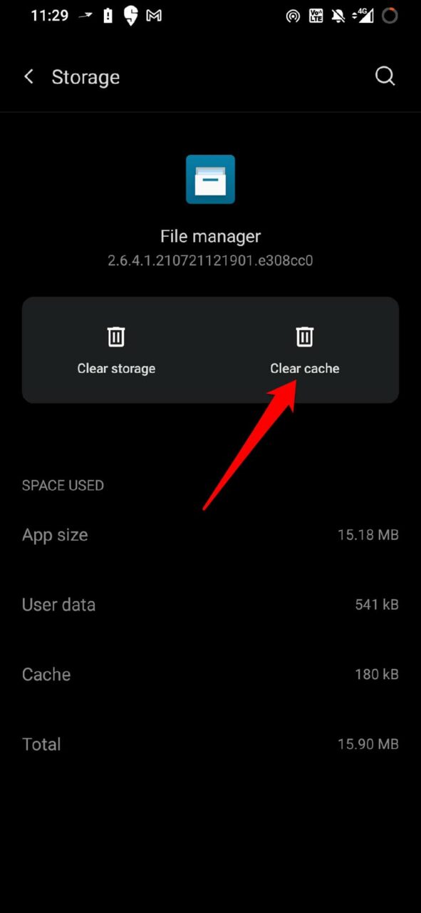 cancella-cache-dell'app File Manager android