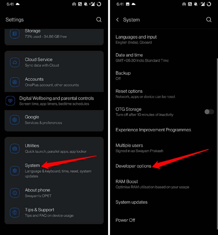 Androidの開発者オプション