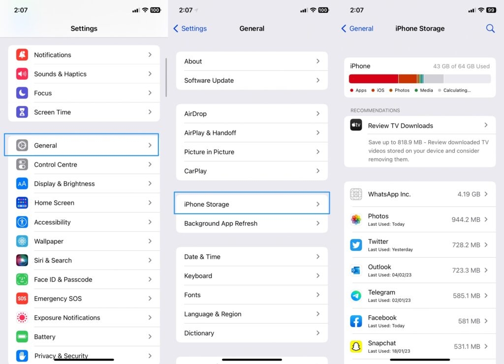 iPhoneストレージ設定 - なぜ私のiPhoneにSnapchatがダウンロードできないのか