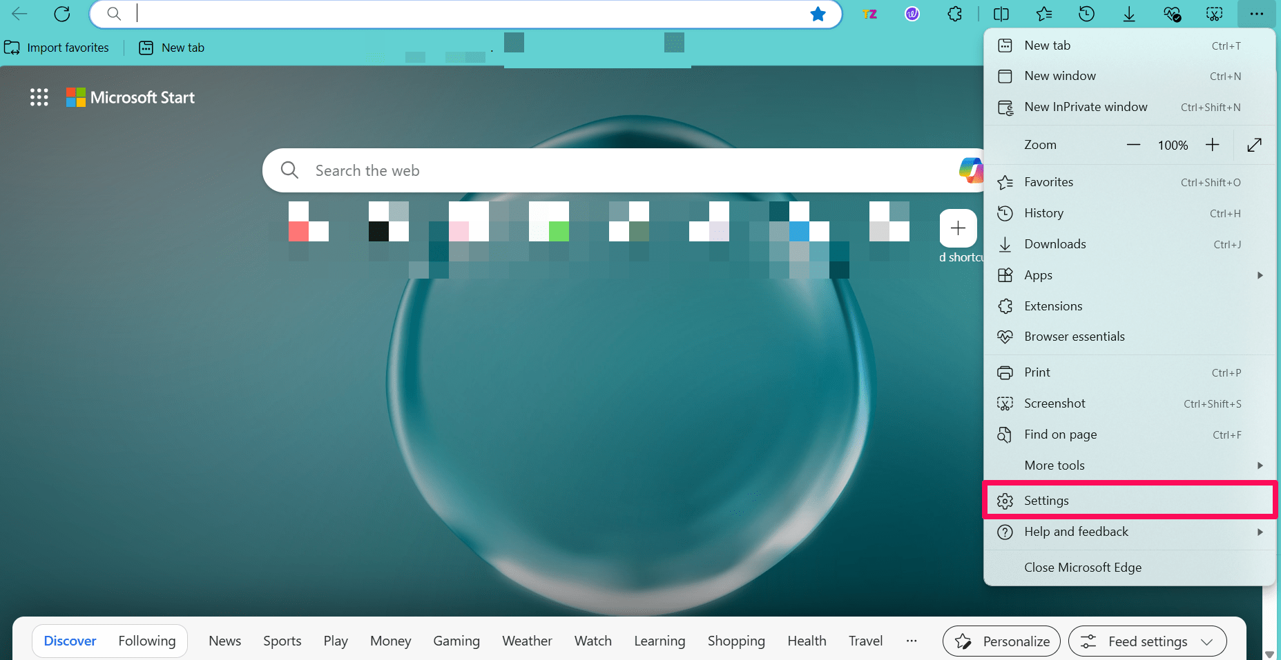Haz clic en los tres puntos y elige Configuración