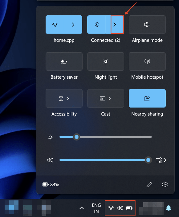 Apri le impostazioni Bluetooth
