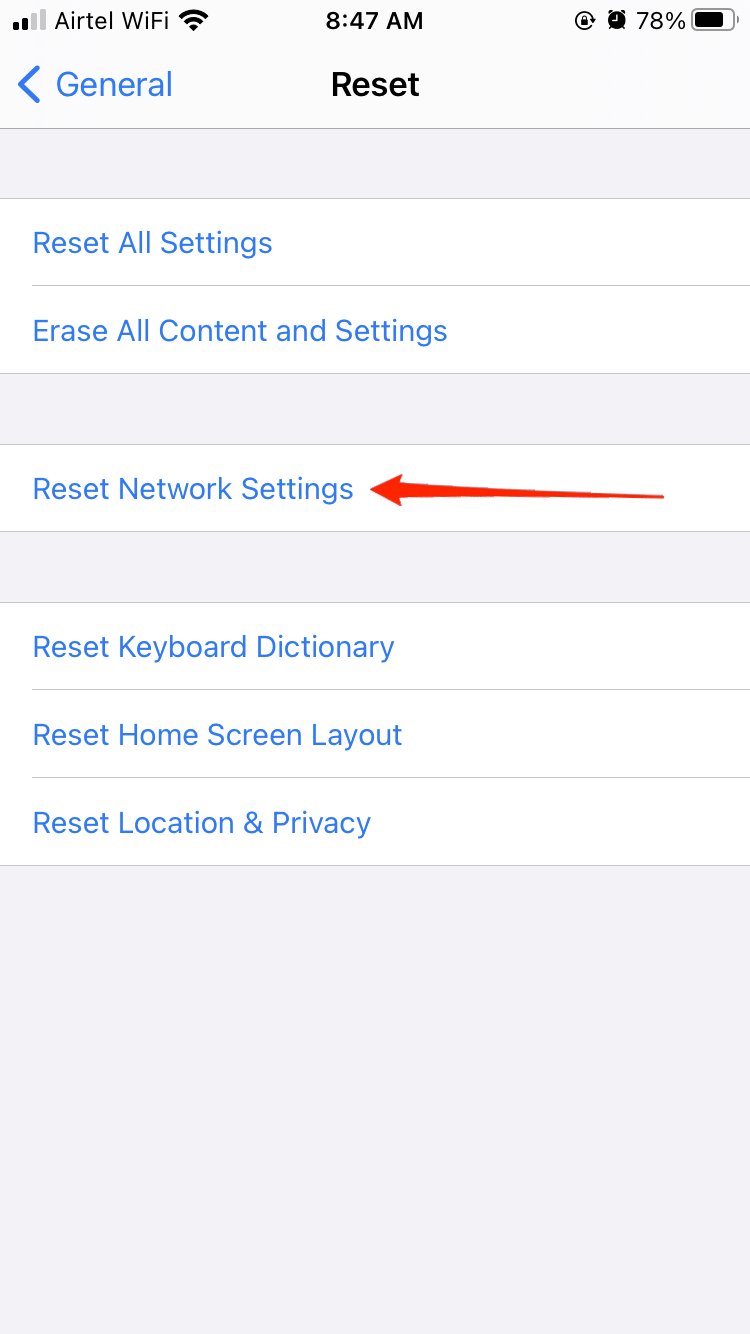 ripristina impostazioni di rete iphone