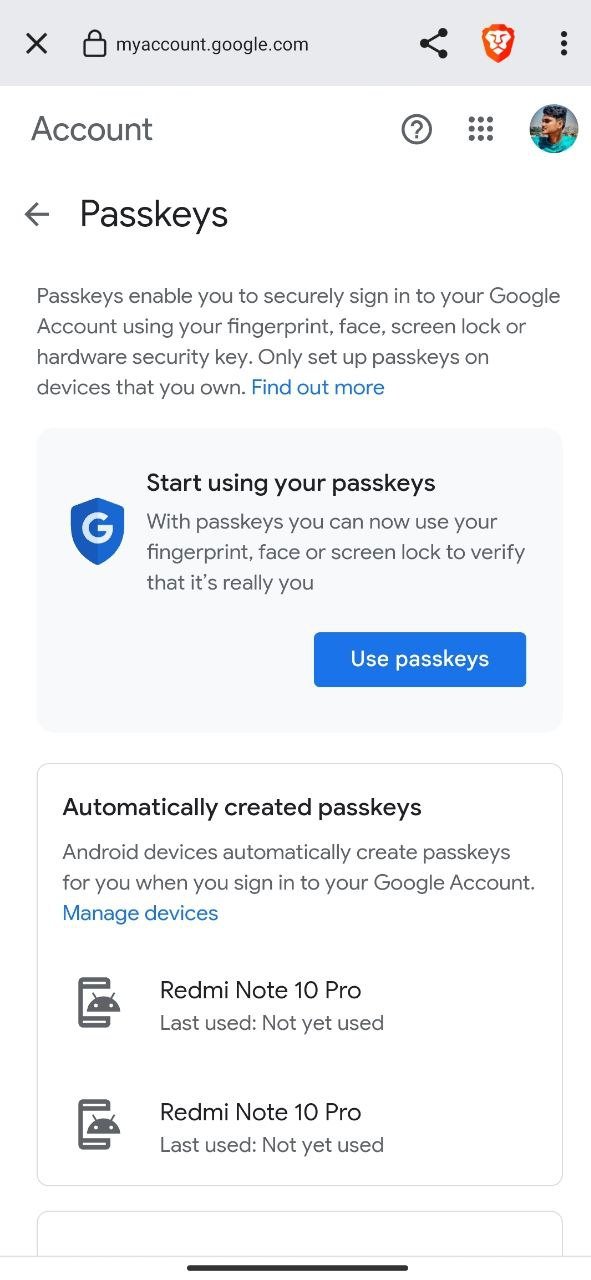 Seleziona Tipo di Passkey
