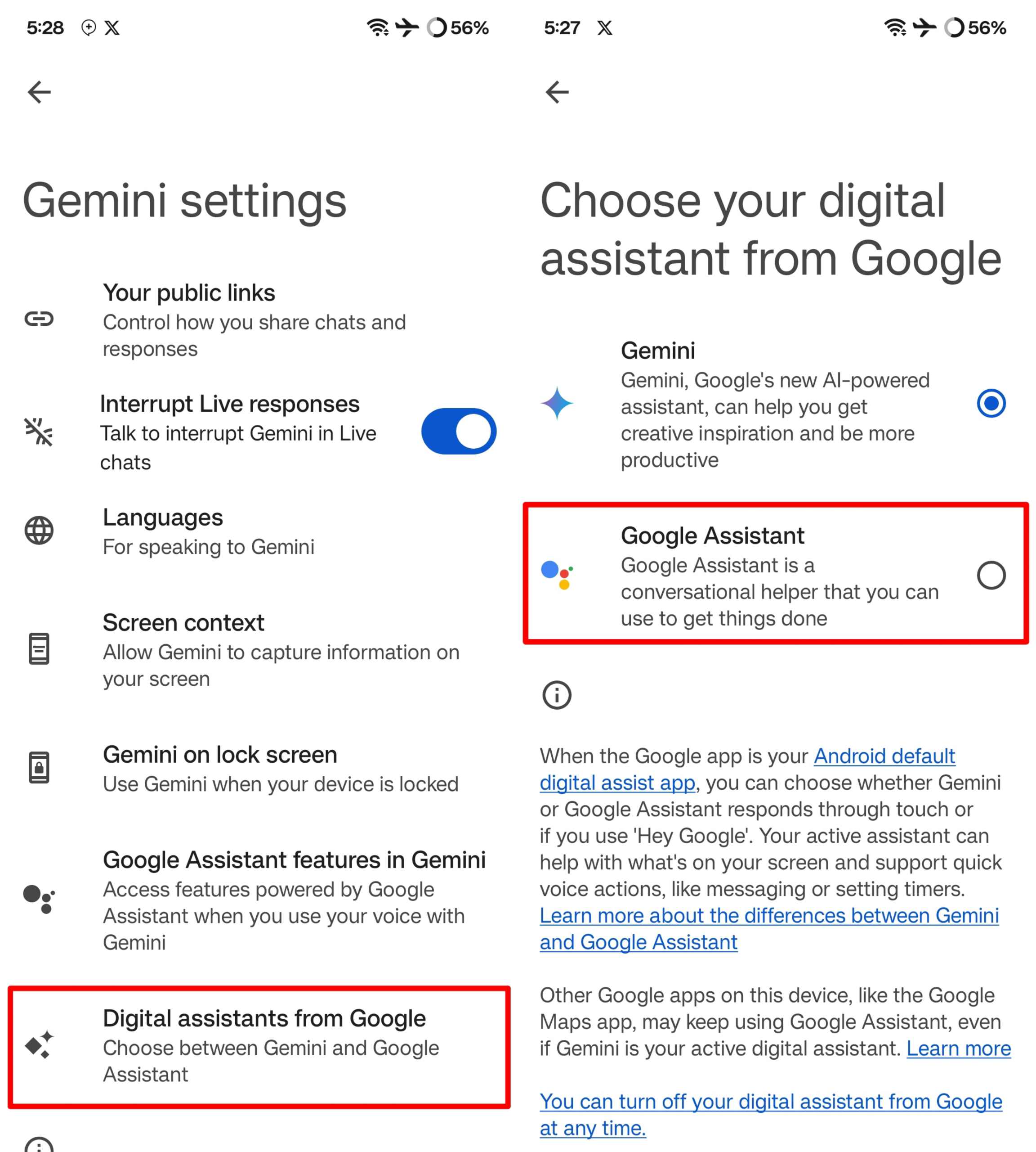 Tippen Sie auf Digitale Assistenten von Google
