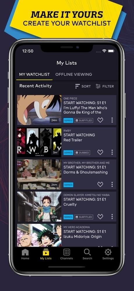 VRV - Mejores Aplicaciones de Streaming de Anime para Android e iOS