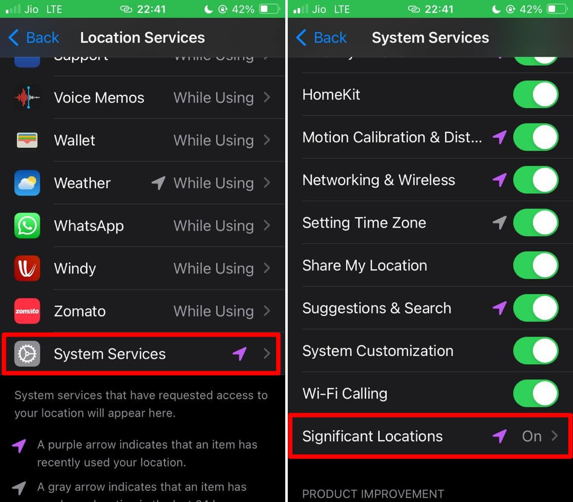 habilitar ubicaciones significativas en iPhone