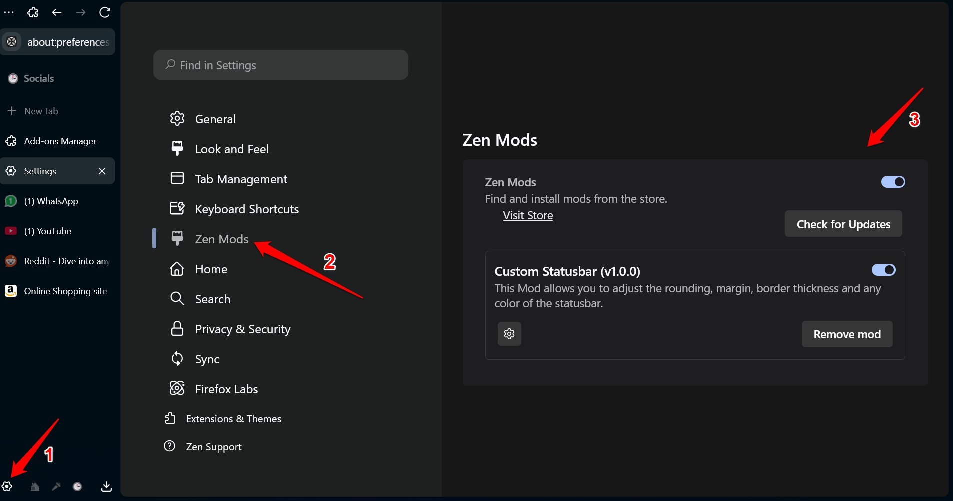 Wie man Zen-Browser-Mods aktiviert