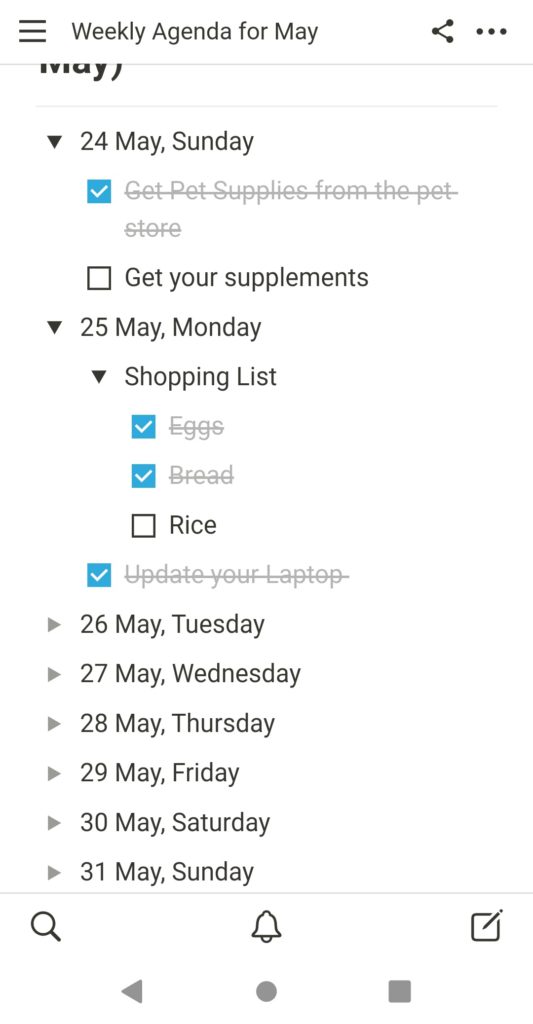 Hacer una agenda semanal en Notion