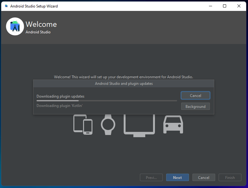 (4) Deixe os plugins baixarem pacotes