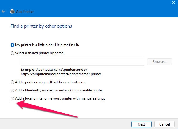 Aggiungi Stampa in PDF tramite la procedura guidata Aggiungi stampante - Microsoft Print to PDF mancante