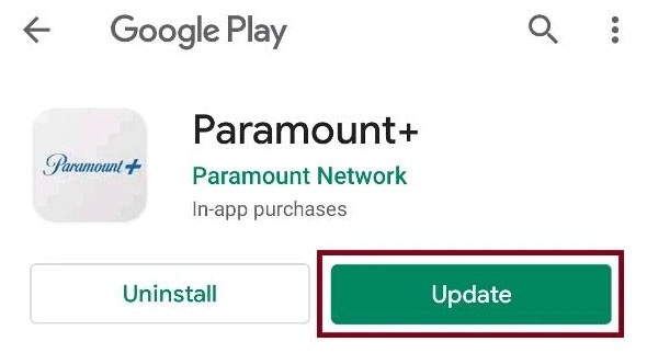 Atualizar o Aplicativo Paramount Plus - Código de Erro 3005 do Paramount Plus