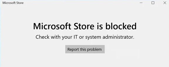 Microsoft Store ist blockiert